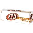 2 x A&W Cream Soda Zero Sugar, 12 fl oz cans, 12 pack