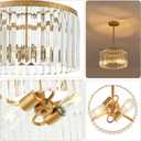 12" Gold Semi Flush Mount Crystal Ceiling Light Fixtures for Kitchen Modern Industrial 2-Light Small Chandeliers Lighting for Bedroom Entryway Hallway Living Dining Room Foyer