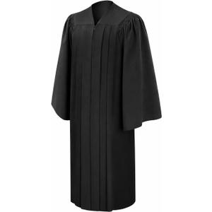 CLERKMANS Unisex Adult Deluxe Black Bachelors University Graduation Gown (48XL (5'3"-5'5"))