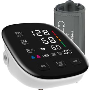 Blood Pressure Monitor, Automatic Upper Arm Blood Pressure Monitors for Home Use with Digital LED Display, Adjustable Blood Pressure Cuff 9-17'' with 2199 Sets Memory (White)