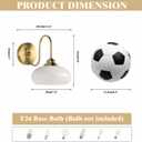 KCO 2 Pack 7.9” White Milk Dome Glass Wall Sconce Gooseneck Gold Wall Lamp, 11.2 x 7.9 x 9.8 inches