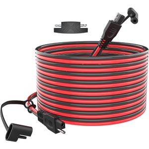 POWOXI 30FT SAE Extension Cable 16 AWG Quick Disconnect Wire Harness SAE to SAE Connector for Solar Panel Wire Battery Automotive RV Motorcycle Tractor