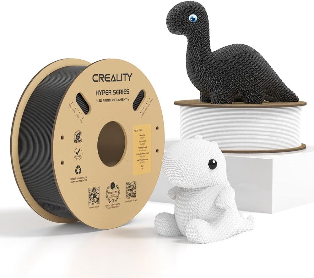 Creality Hyper PLA Filament 2KG, Up to 600mm/s High Speed 3D Printer Filament PLA 1.75mm, No-Tangling Stronger Toughness Fit Most 3D Printers