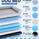 Cooling Dog Bed with PCM, Instant Chill Pet Sofa for Small Dogs, Orthopedic Egg Crate Foam with Bolster Sides, Washable & Waterproof Dog Couch, Non-Slip Bottom, Grey 36"x27"x6.5"