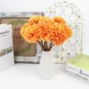 Tinsow Artificial Flowers Faux Ball Chrysanthemum Bouquet Flowers Bridal Wedding Bouquet for Home Garden Party Wedding Decoration (12, Black, Red, Orange)