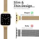 MARGE PLUS Slim Milanese Loop Compatible with Apple Watch Band for women 41mm 40mm 38mm 42mm 46mm 45mm 44mm, Stainless Steel Magnetic Mesh Strap work on iWatch Bands Series 11 10 9 8 7 6 5 4 3 & SE 3 2 1