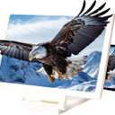 Screen Phone Magnifier, Screen Magnifier for Cell Phone, 3D HD Foldable Design Screen Magnifier Version for Movies, Videos and Gaming, Portable with All Smartphones (White, 10-Inch)