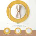 FunWheat Round Braided Placemats Set of 8 Place Mats for Dining Table Woven Washable Non-Slip Table Mats 15 Inch(Yellow,8pcs)