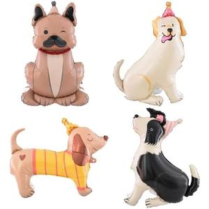 1PCS Pet Dog Foil Balloons 4D Standing Cute Puppy Balloons Self Standing Animal Foil Mylar Balloon for Baby Shower Dog Theme Party Birthday Decorations