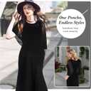1 Pcs Women Sheer Poncho Shrug Summer Sheer Blouse Top Lightweight Poncho Sheer Bolero for Formal Evening Dress (Black)
