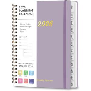 2 x 2026 Planner, Weekly and Monthly Calendar Planning Agenda, Jan 2026 - Dec 2026, Academic Planner Book, Desk Accessories and Office Supplies for women & men - A5 (6.3'' x 8.5'')