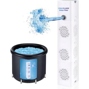 GFYYBKJ Cold Plunge Filter, Upgrade-3 Filter Boxes, 500 GPH Cold Pod Ice Bath Tub Filter, Ice Bath & Cold Plunge Accessories, Reusable Ice Bath Tub Filter, Ice Bath Water Cleaner