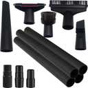 Universal 1.25 Inch (32MM) Vacuum Brush Attachments plus Extension Tubes & Adapter Kit for Small Shop Vacs Hose 11/4'', 13/8'' & 11/2''  Vacuum Extension Wand & Accessories for Small Shop Vac