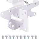 Heavy Duty Gate Latch, Post Mount Automatic Self-Closing Door Latch, for Wooden/Vinyl Fence, Pool, Garden Outdoor, W/Mounting Screws (White)