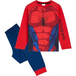 Marvel Spiderman Pajamas for Boys Teens Long PJs Set Lounge Set Comfy Sleepwear (3-4T, Red)