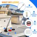 25 Inches Boat Stern Light Anchor Light, White Folding Rear Boat Running Lights, Waterproof Marine Navigation Lights for Boats LED for Small Boats (12-24V)