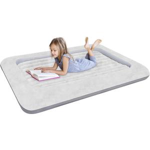 Air Mattress for KidsPortable Fast Kid air Mattress, Portable Toddler Inflatable Travel Bed, Surface with Plush Smooth Comfortable Ideal for Living Room, Room and Outdoor Camping useGray (Grey)