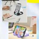 2 x Stocking Stuffers for Teens Girls Women Adults Gifts: Lazy Cell Phone Stand Unique Gesture Phone Holder for Desk Gag Gifts for Teenage Boys Men Cool Gadget Funny White Elephant Trendy Stuff Christmas (2, Black&Purple)