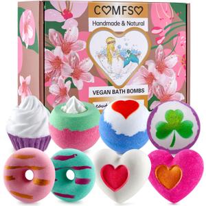 Bath Bombs for Girls - Bath Bombs, Mothers Day for Women Kids Bubble Bath, Handmade Bath Bomb Gift Set Bathbombs Relaxing Spa Gifts Basket for Her Wife Mom Birthday Gifts