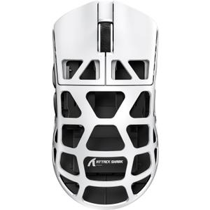 ATTACK SHARK R3 46g Superlight Magnesium Alloy Wireless Gaming Mouse, BT/2.4Ghz/Wired Computer Mouse, 8000Hz Wireless Polling Rate, PAW3395 26K DPI Sensor, Programmable Mice, PC/Laptop/Mac (White)