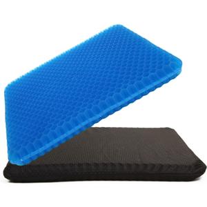 Gel Seat Cushion (20"x20"x2") for Long Sitting, Super Large Gel Cushions for Elderly Pressure Relief, Office/Desk Chair, Wheelchair, Car & Airplane Seat, Couch, Stadium Cushion Pads (XXL-LARGEST & THICKER, Blue)