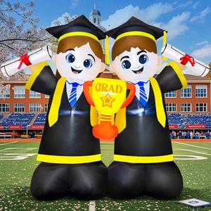 KOOY 7FT Inflatable Graduation Decorations with LED Lights  Blow Up Graduation Yard Sign, Inflatable Graduation Graduates Grad Decor for Party College High School, Perfect for Yard Event Decor
