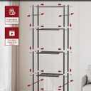 Sakugi Storage Shelves - 5 Tier Shelf Organizer, Sturdy Metal Garage Shelving with Adjustable Leveling Feet, Space-Saving Shelves Organizer for Pantry, Laundry, Kitchen (18" x 12" x 57", Black), 18.0W x 12.0D x 57.0H