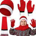 Yearntown 3 Pieces Winter Cartoon Animation Knit Scarf Hat and Gloves Set Winter Neckerchief Movie Character Cosplay Costume Accessory Anime Gift