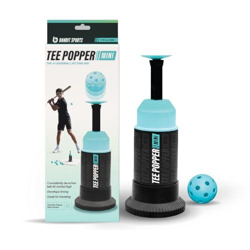 Bandit Sports Baseball Training Tee Popper Mini, Hitting Tee for Perfect Swings, Batting Machine for Practicing Hitting Without a Pitcher (1 Popper Ball Included)
