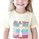 Toddler Boys Easter Shirt for Kids Girls Easter Bunny T-Shirts Tops Funny Graphic Tee Short Sleeve 2T-8Y (Yellow)