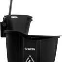 Carlisle FoodService Products Omnifit Mop Bucket with Side Press Wringer for Floor Cleaning, Kitchens, Restaurants, Office, And Janitorial Use, Polypropylene (Pp), 35 Quarts, Black