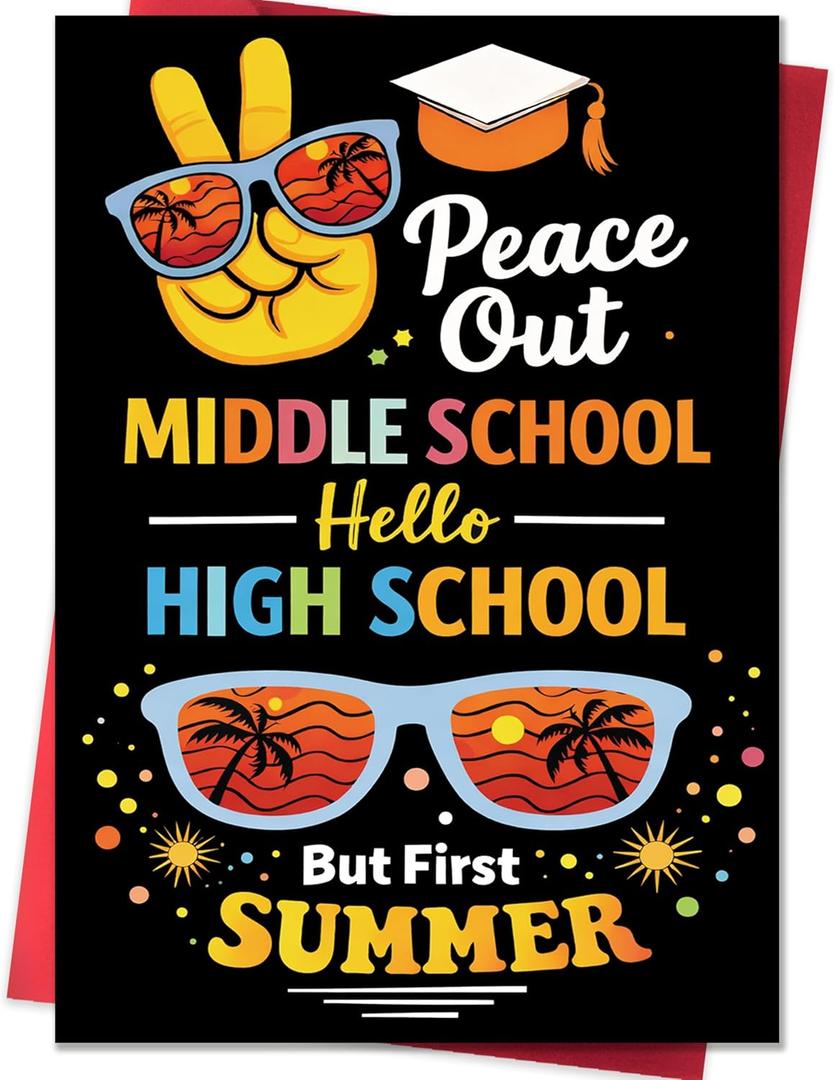 8th Grade Graduation Gifts Card for Boys Girls,Funny 2026 Middle School Graduation Cards Gifts Decorations for Son Daughter Granddaughter Grandson Niece Nephew Family Teens