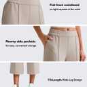 G4Free Smoofit Capri Pants for Women Wide Leg Yoga Pants High Waist Summer Travel Casual Pants with Pockets (Beige)