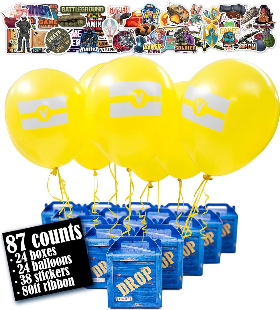 Game Party Military Supply Loot Drop Box Party Favors. Decoration and Gift Bags, Gaming-Themed Birthday Activities and Party Supplies
