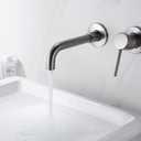 Sumerain Wall Mount Bathroom Faucets Brushed Nickel,Single Handle Wall Mount Faucet with Brass Rough-in Valve (Right-Handed)