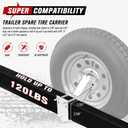 FIERYRED Trailer Spare Tire Mount,120LBS Spare Tire Carrier for Trailer,Utility Trailer and Boat, Tire Holder Bracket Fits 4 & 5 Lugs Wheels, Hold 3.94, 4, 4.25 and 4.72 Bolt Pattern