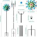 87" Large Solar Wind Spinners Outdoor, Peacock Metal Garden Decor