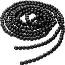 Christmas Wooden Bead Garland Wood Bead Garland Christmas Tree Decorations for Holiday Favors, 12 Feet(Black)