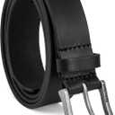 Timberland Men's Classic Leather Jean Belt 1.4 Inches Wide (Black)