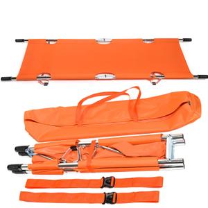 Folding Stretcher Made from Top Grade Aluminum Alloy Gurney Stretcher with Heavy Duty Handles Medical Stretcher with Rubber Feet Portable Stretcher for Patient Transport (Orange)