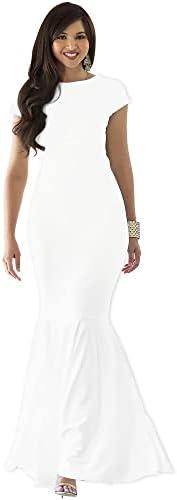 KOH KOH Womens 2025 Long Cap Sleeve Elegant Formal Sexy Evening Cocktail Maxi Dress,M