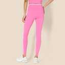 Amazon Essentials Women's Active FormFlex Buttery Soft High Waist 27.5" Inseam Full Length Yoga Leggings with Contrast Trim (Flamingo Pink/White)