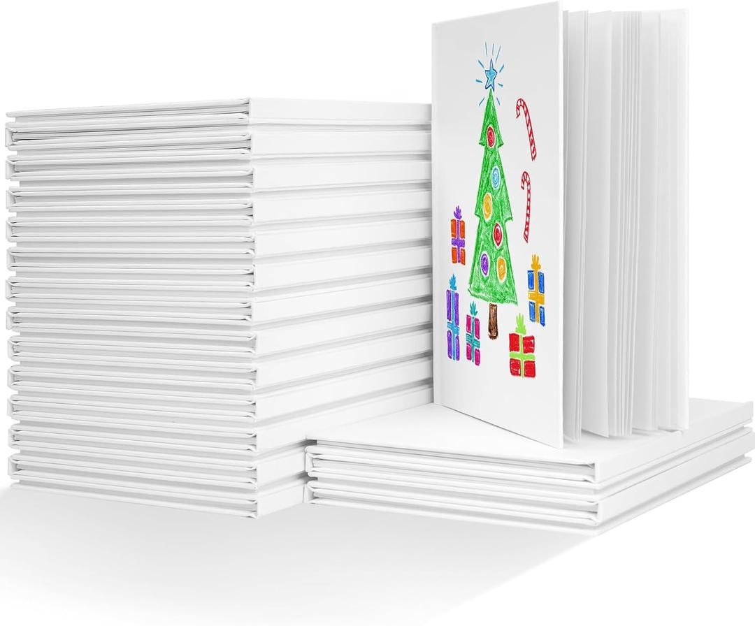Dynta Blank Hardcover Book A5(6.2x8.3Inch), 30 Pack Blank Books for Kids to Write Stories Sketch White Hardcover Sketchbook Journal for Writing Drawing Creating, 40 Pages (20 Sheets) for Each book
