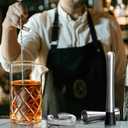 LIGHTEN LIFE Cocktail Mixing Glass Set,Bar Mixing Set with 20oz Crystal Thick Bottom Glass,Spoon, Jigger,Strainer and Muddle,5 Pieces Cocktail Mixing Glass Kits Perfect for Amateurs and Bartenders