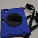 BRAECN for iPad Air 11 Inch M3/M2 (6th Gen) Case 2025/2024,iPad Air 5th /4th Gen 10.9 Heavy Duty Case with Pencil Holder, Hand Strap, Kickstand, Shoulder Strap for iPad Pro 11 -Blue