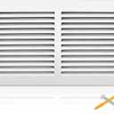 Fancat 12x6 Duct Opening | Steel Return Air Grille | Vent Cover Grill for Sidewall and Ceiling | HVAC Cold Air Intake Grille | White | Outer Dimensions: 13.75"W X 7.75"
