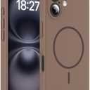 EXZLLEN Magnetic for iPhone 16 Plus Case, Compatible with MagSafe, Full Camera Protection, Military-Grade Protection Silicone 3.0mm Thicken Phone Cover for 16 Plus 6.7", Desert Brown