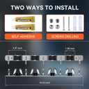 ZONGOOL 2 Pack Mop Broom Holder Wall Mount, 4 Racks and 5 Hooks Broom Organizer Storage Tool Racks Stainless Steel Non-slip Wall Hanger for Home Kitchen Garden Laundry Garage (Silver)