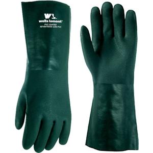 Wells Lamont Heavy Duty 14 PVC Coated Work Gloves | Chemical & Liquid Resistant, Cotton Lined | Men's Large (167L) (2 Count (Pack of 1))