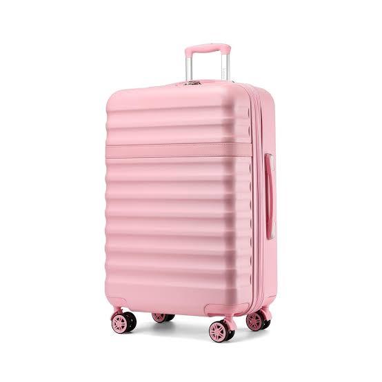 Kono Expandable 28 Inch Large Checked Luggage: ABS+PC Hardside Trolley Travel Case - Hard Shell Suitcase with TSA Lock, Pink